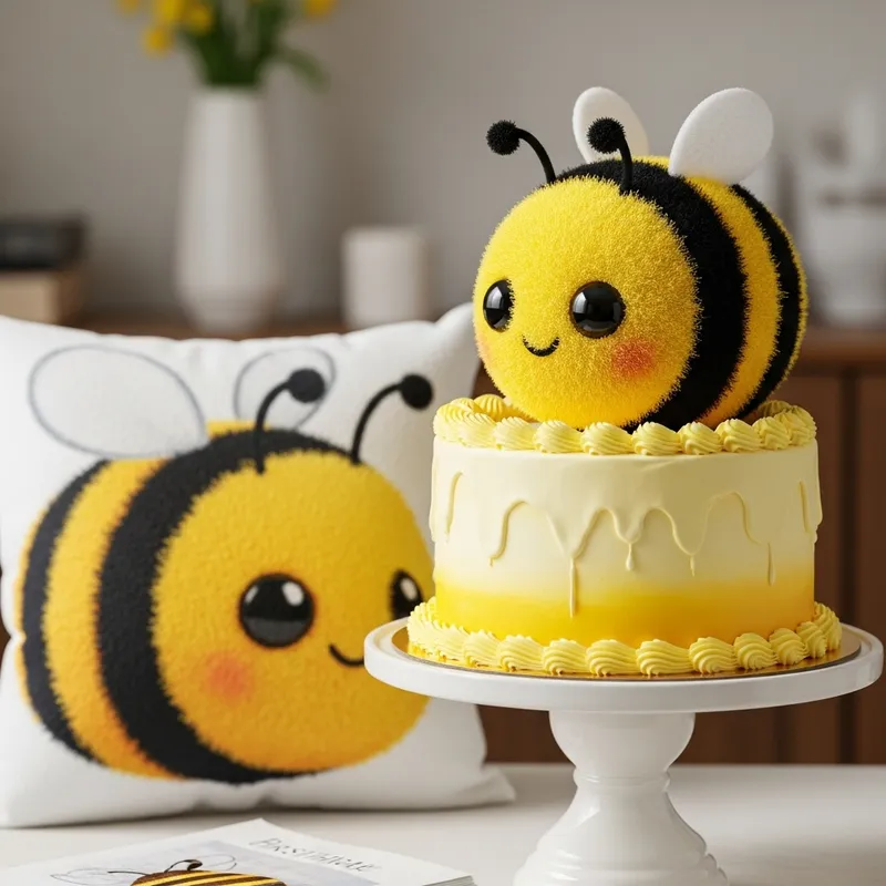 Adorable Bee Cake with Fluffy Design | Perfect Birthday Treat