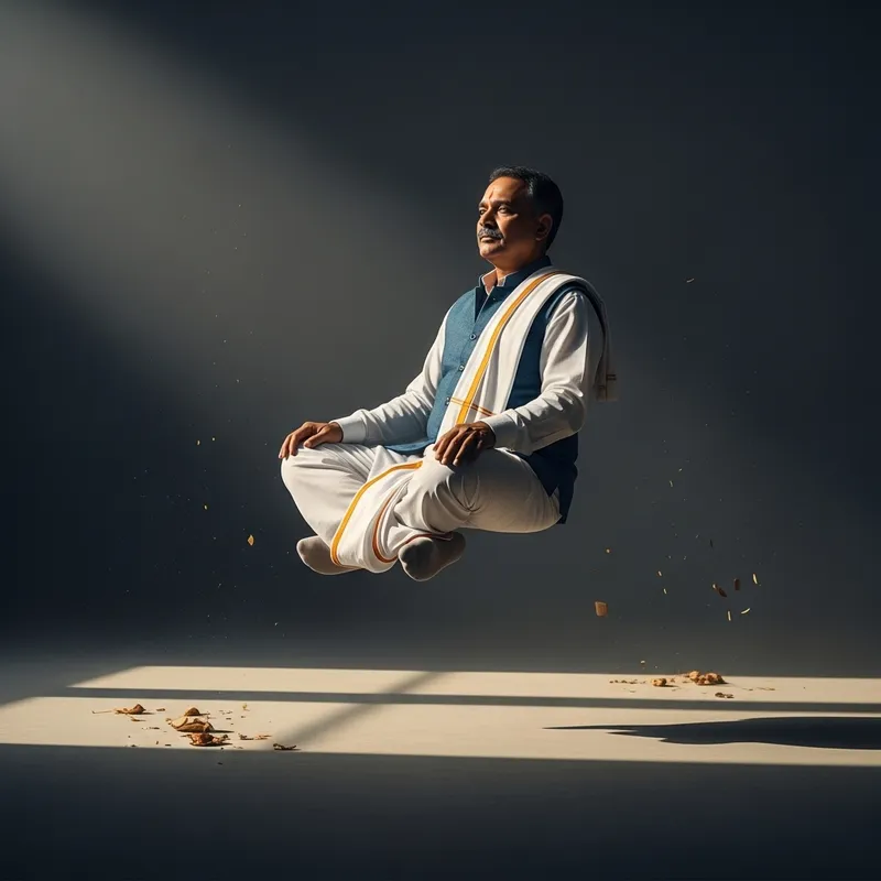 Man Sitting in Air | Calm and Serene Scene