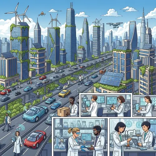 Futuristic Science and Technology Cityscape | Innovative Research Lab