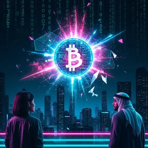 Digital Currency Explosion: Cyberpunk Blockchain Art