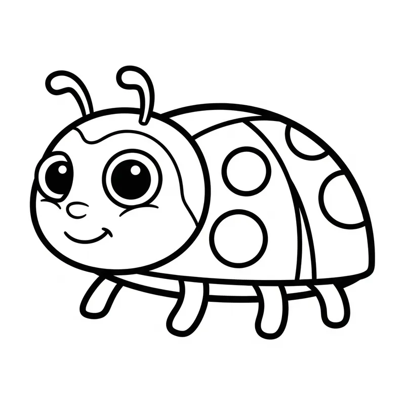 Adorable Lady Bug Coloring Page for Young Children