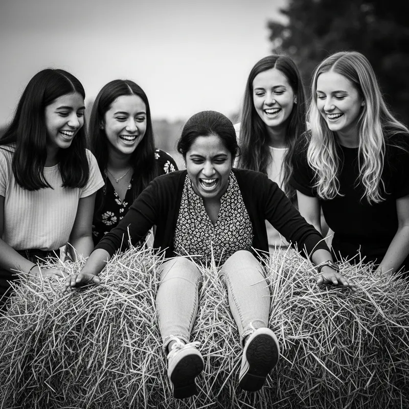 Unexpected Comedy: Woman Face-Plants in Horse Manure Encircled by Laughing Girls Unexpected Comedy: Woman Face-Plants in Horse Manure Encircled by Laughing Girls