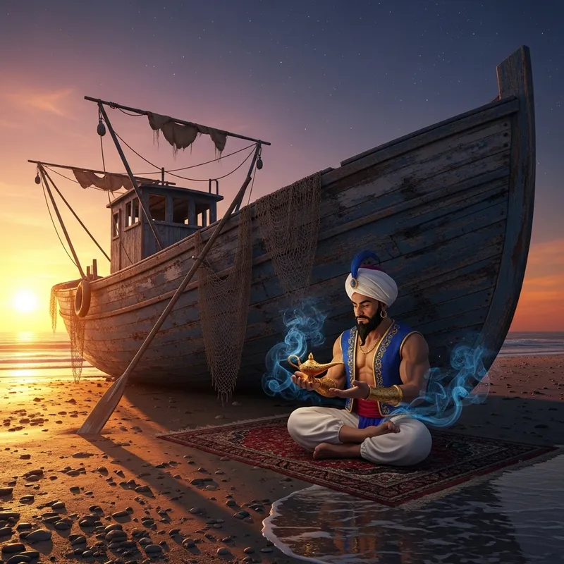 Haunting Boat with a Genie Beneath