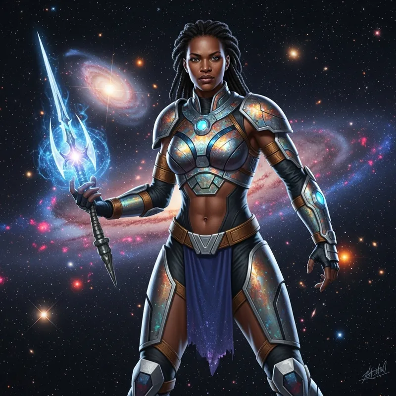 Female Galaxy Warrior | Strong Intergalactic Heroine Artwork