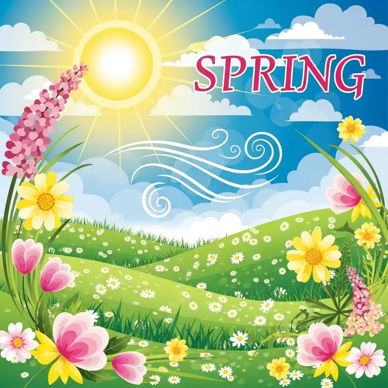 Abstract Spring Scene: Bursting with Vibrant Colors and Energy