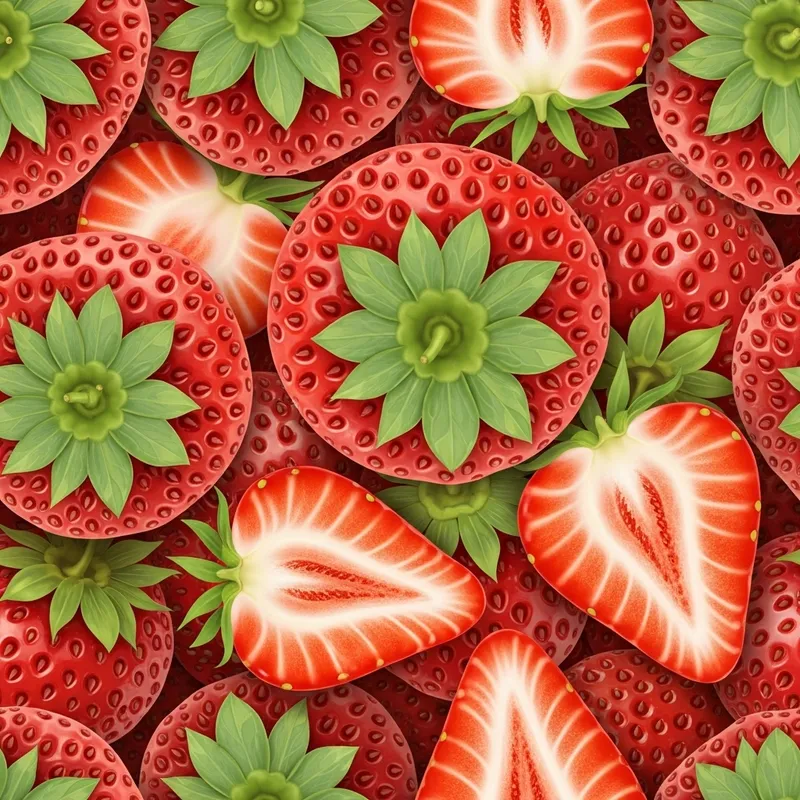 Realistic Strawberry Pattern - Juicy and Detailed
