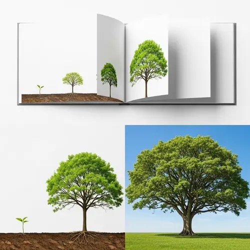Tree Growth Flip Book: From Sprout to Majestic Canopy