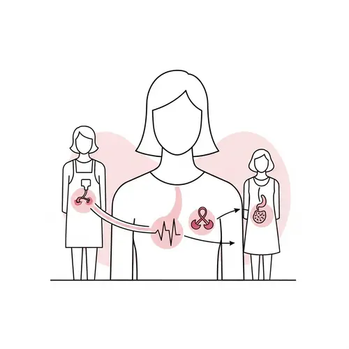 Minimalist Breast Cancer Patient Vector Diagram
