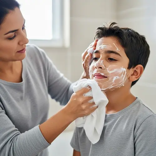 Mother Cleaning Son's Face | Heartwarming Family Moment
