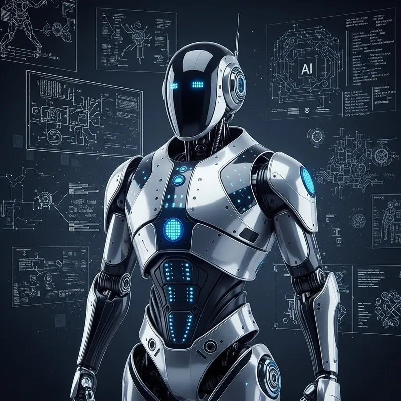 Futuristic Robot Centerpiece with LED Lights | Robotics & AI Design