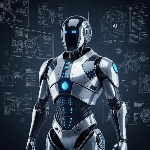 Futuristic Robot Design with LED Lights | Robotics & AI Blueprints