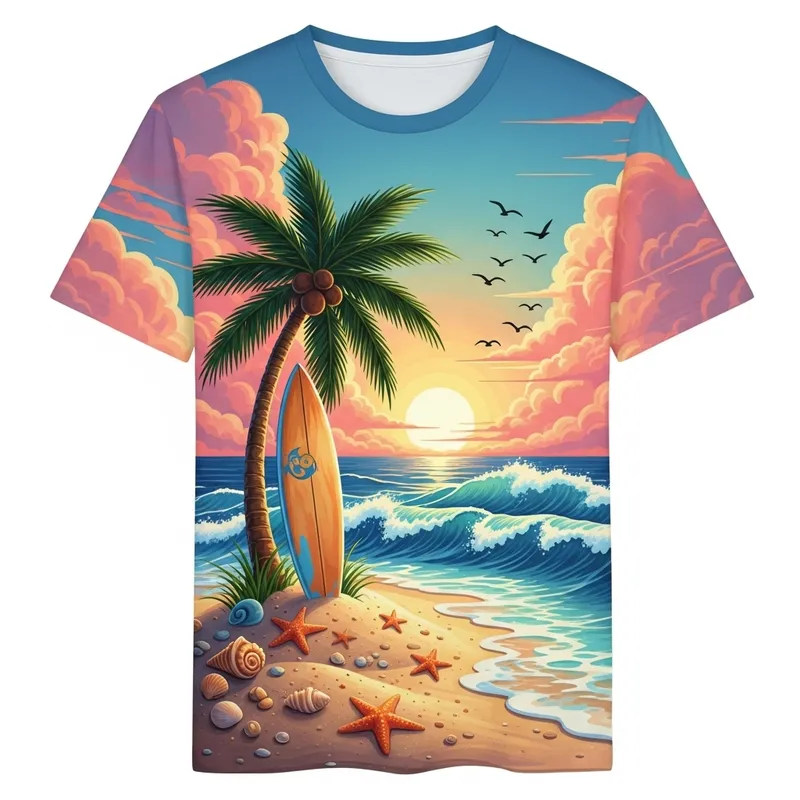 Sunny Beach Scene T-shirt Design
