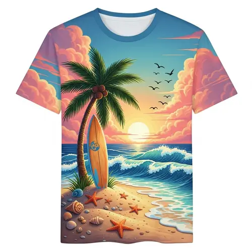 Vibrant Beach Scene T-shirt Design