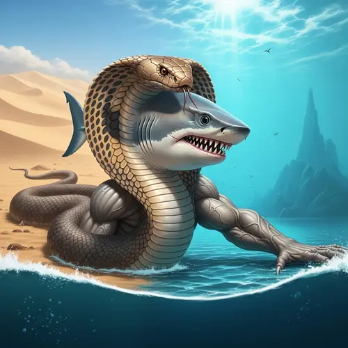 Cobra-Shark Hybrid: A Fantastical Creature