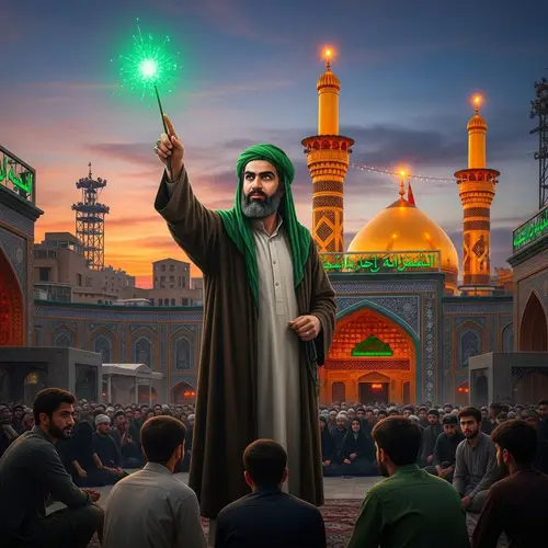 Charismatic Religious Figure in Karbala | Ancient Cityscape