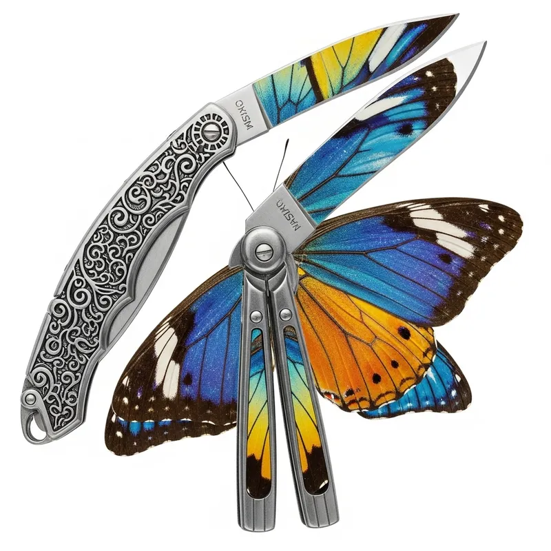 Butterfly Knife with Elegant Wings Design