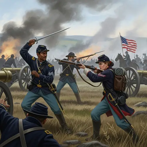 Historical Scene of American Civil War Combat
