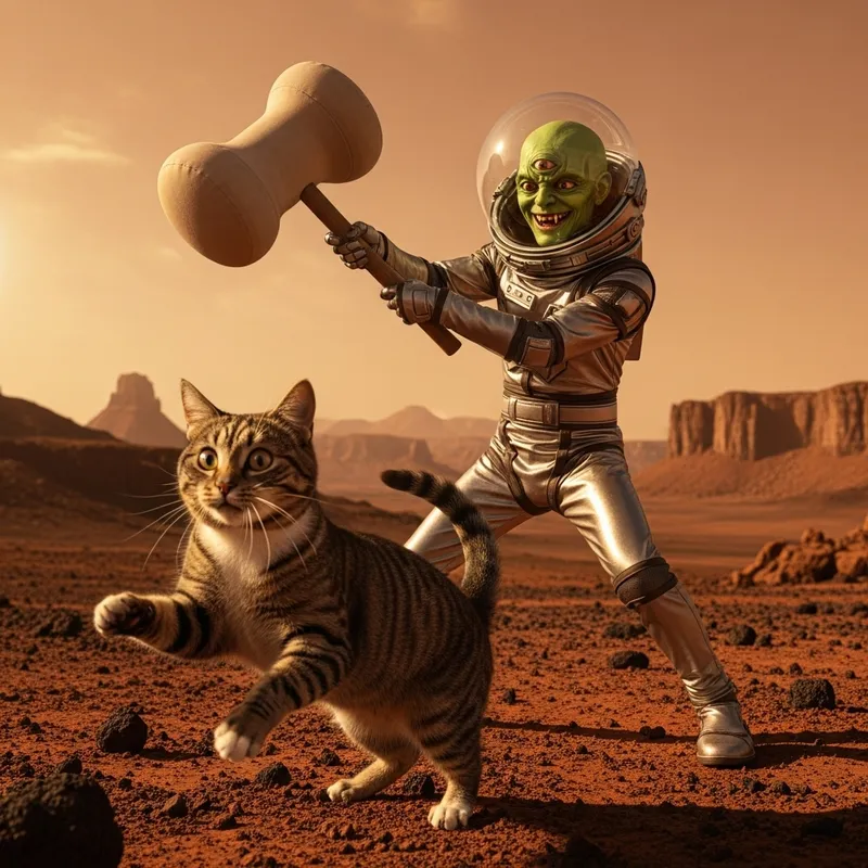 Martian Hitting a Cat – A Bizarre Encounter
