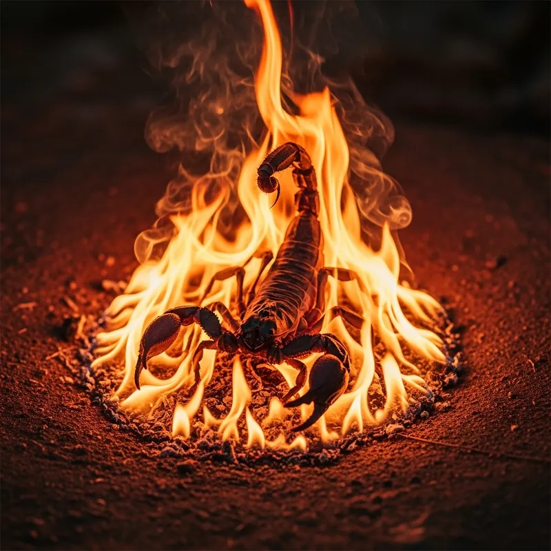 Scorpion in Flames: Nature's Fiery Predator