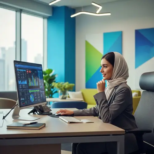 Professional Saudi Businesswoman in Modern Office Ambiance