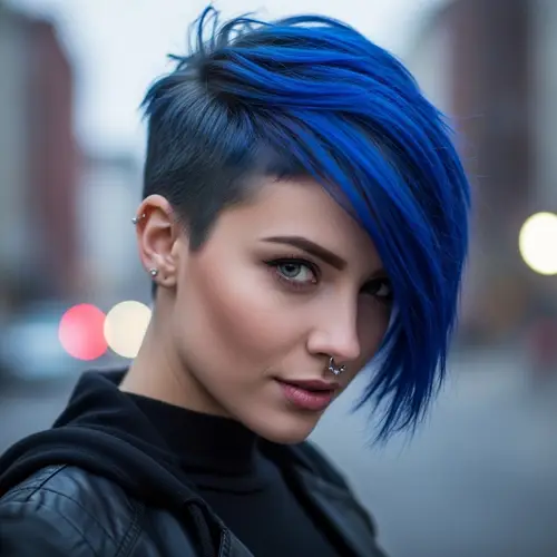 Girl with Deep Blue Hair - Stunning Imagery