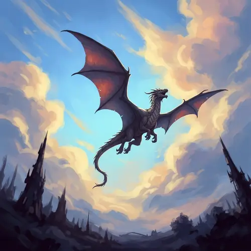 Majestic Dragon Soaring Through the Sky