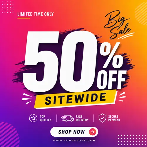 50% OFF Sale - Trendy Instagram Marketing Design