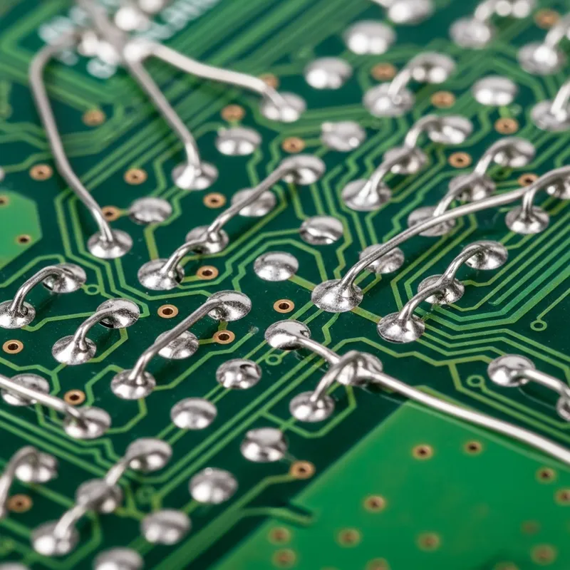 Solder Wires on PCB Board