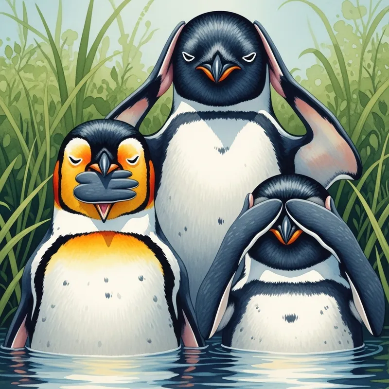 Whimsical Watercolor Penguins: Nature-Inspired Art Whimsical Watercolor Penguins: Nature-Inspired Art