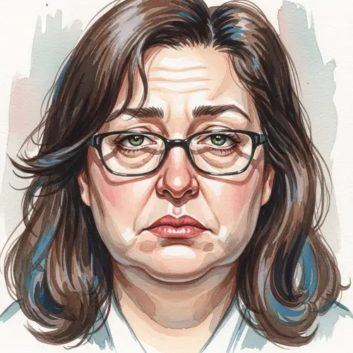 Watercolor Portrait of a Unique Brunette Woman