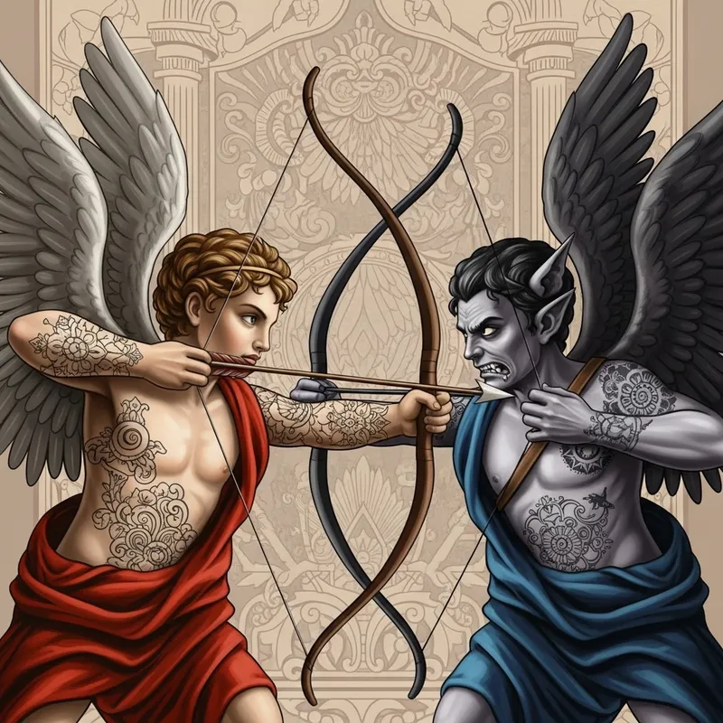 Eternal War of Love and Malevolence: Cupid's Dramatic Clash