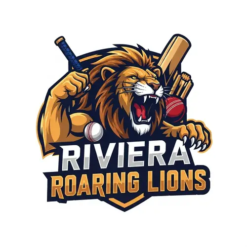 Riviera Roaring Lions Cricket Team Logo Design