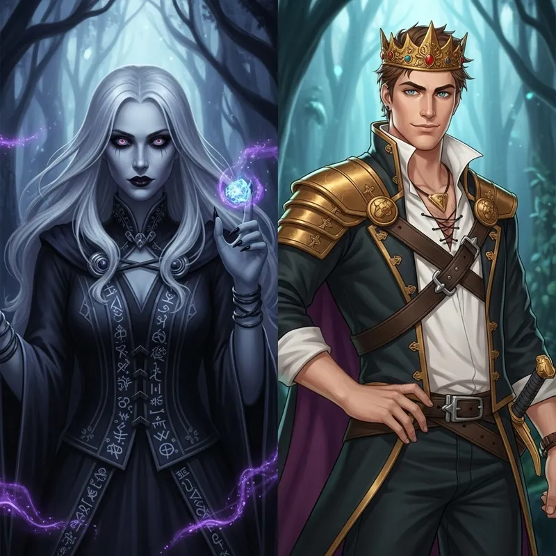 Lisa the Mysterious Witch and Prince Juss: Enchanted Contrasting Characters