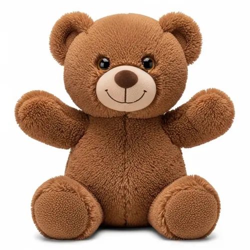 Brown Plush Teddy Bear | Cuddly Fur & Vibrant Button Eyes