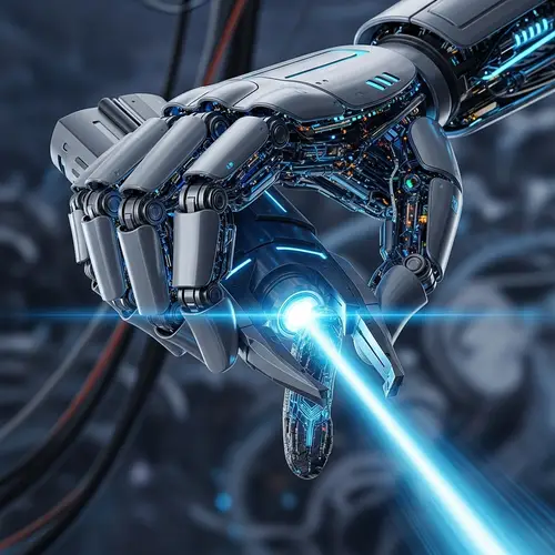 Advanced AI Robot Hand Extraction with Futuristic Tool