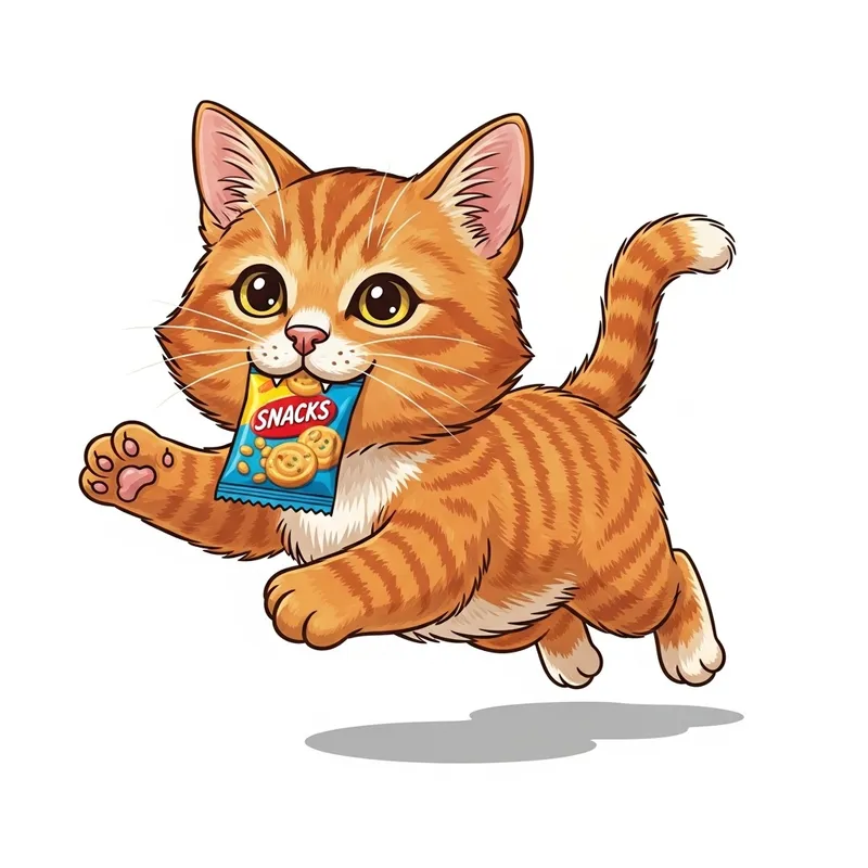 Playful Cat Running With Snacks | Fun Adventure Playful Cat Running With Snacks | Fun Adventure