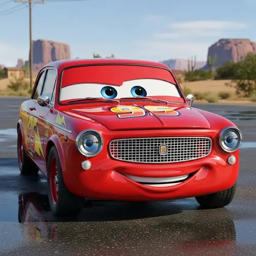 Fiat 1500 Lightning McQueen Inspired Red Car with '95' Number