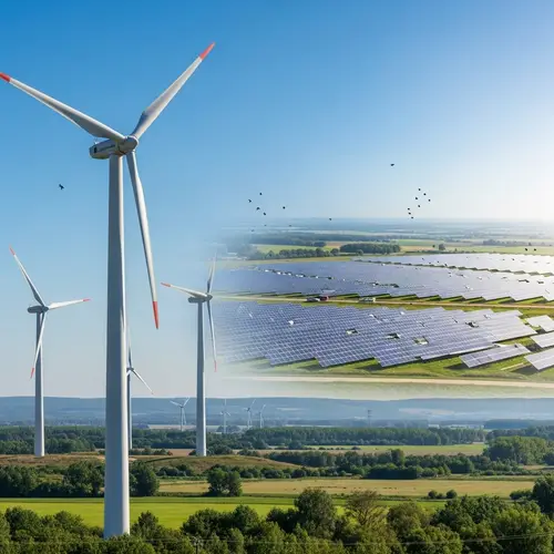 Eco-Friendly Landscape with Renewable Energy Sources