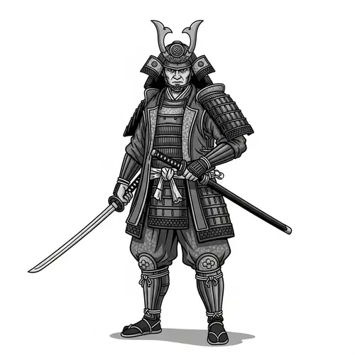 Majestic Samurai Warrior in Traditional Attire