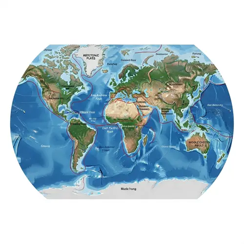 Global Geological Fault Lines 3D Model