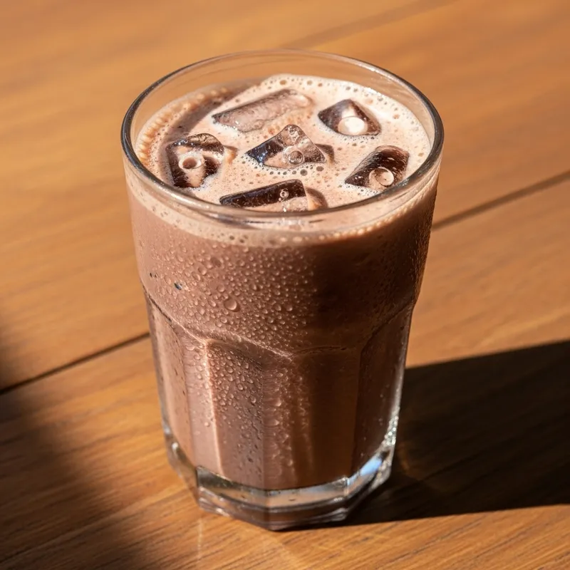 Delicious Cocoa Smoothie with Ice Cubes