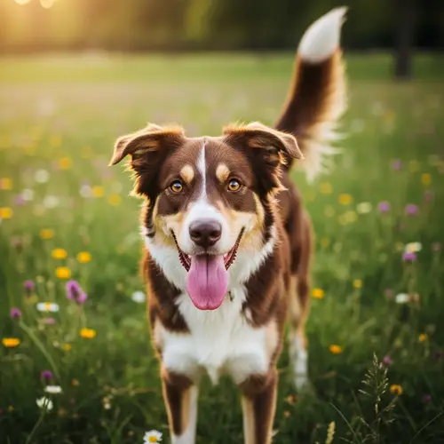 Medium-Sized Mixed Breed Dog | Colorful Fur & Joyful Expression