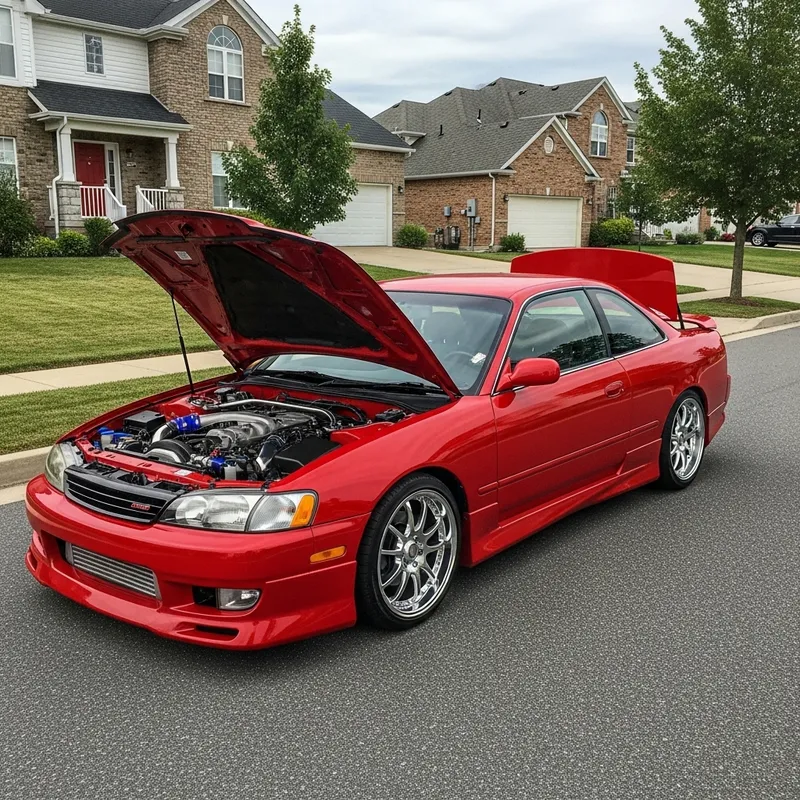 Custom JDM Car on Suburban Street