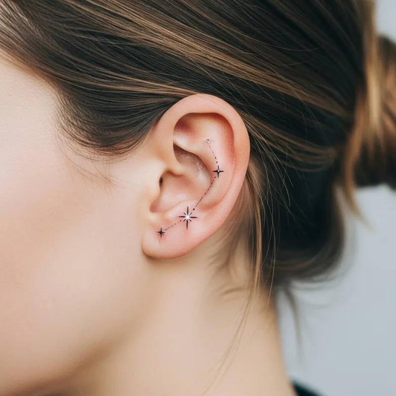 Elegant Small Tattoo Design for Women Behind Ear
