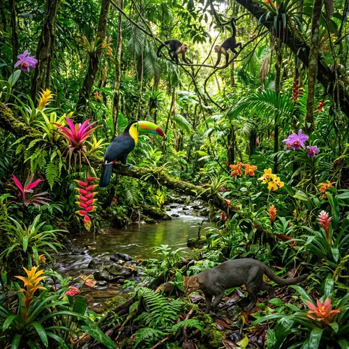 Vibrant Tropical Jungle Wildlife Photography