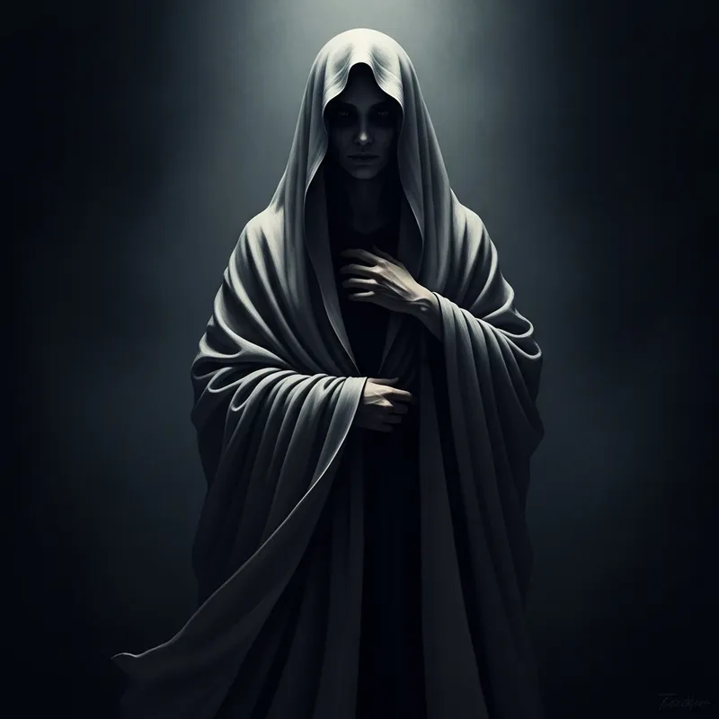 Enigmatic Gothic Figure in Flowing Cloak | Dark and Moody Digital Painting