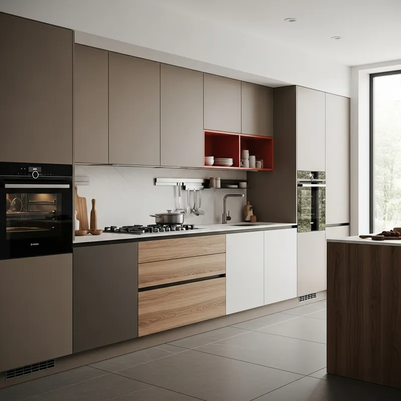 Sleek Minimalistic Modern Kitchen Design | Earthy Neutrals