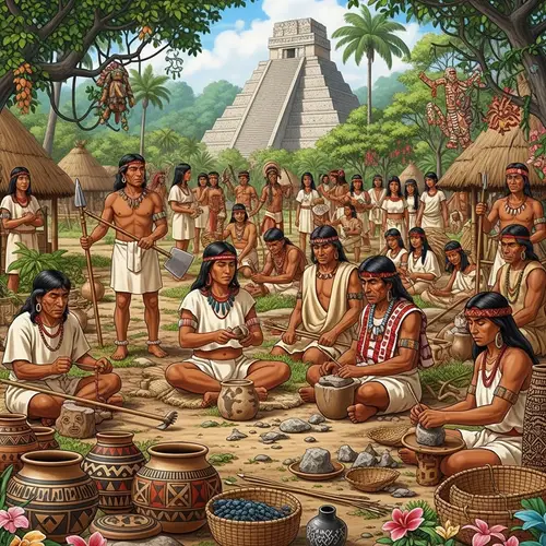 Pre-Columbian Era Cultural Mix in Ancient Step Pyramid Village
