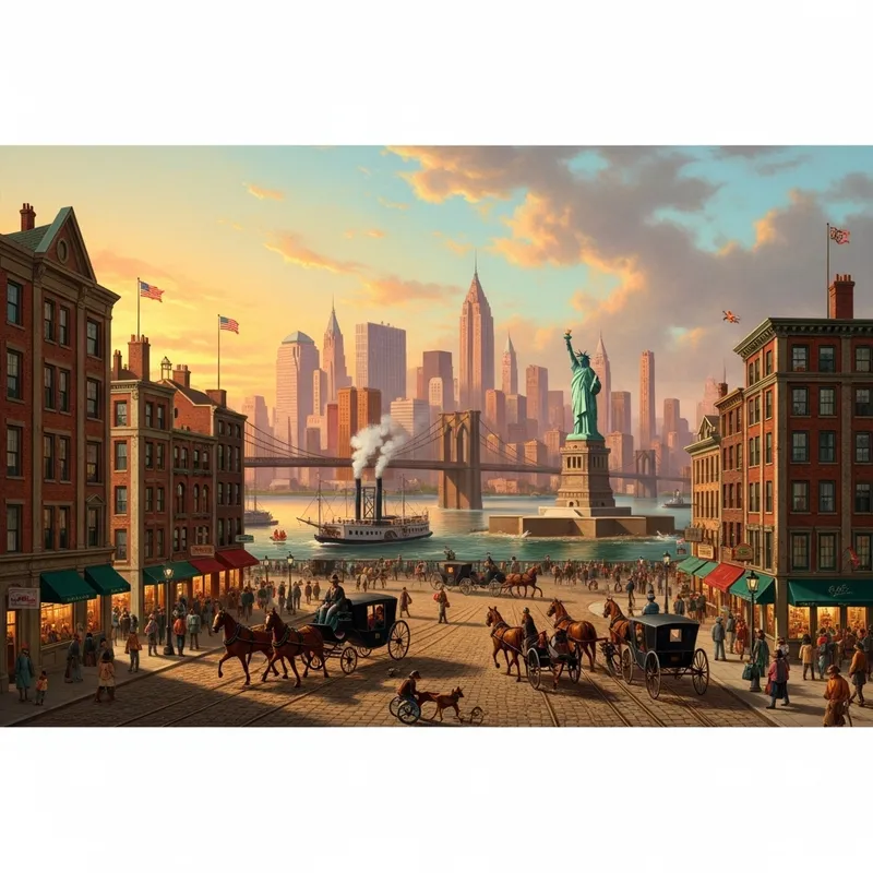 New York City Painting in 19th Century Style