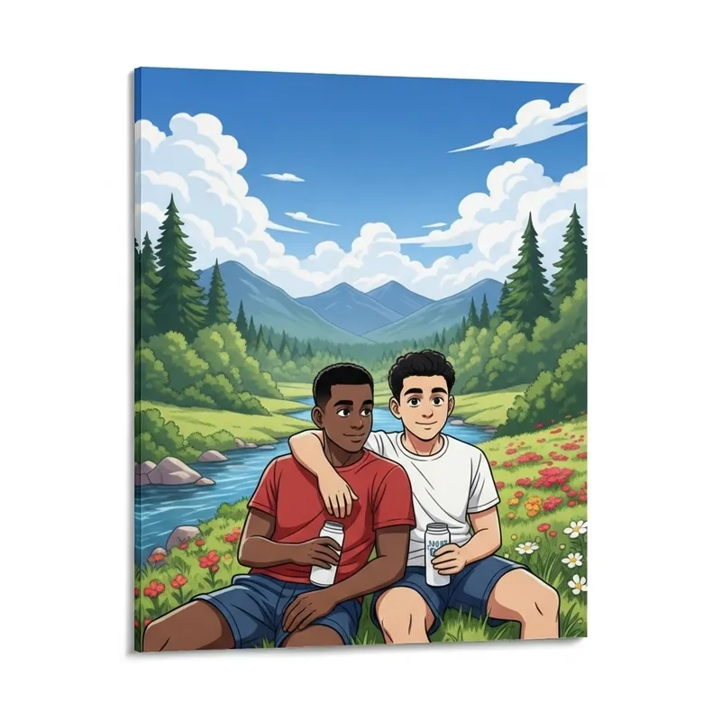 My Best Friend Unwinding Beside Me in a Beautiful Landscape